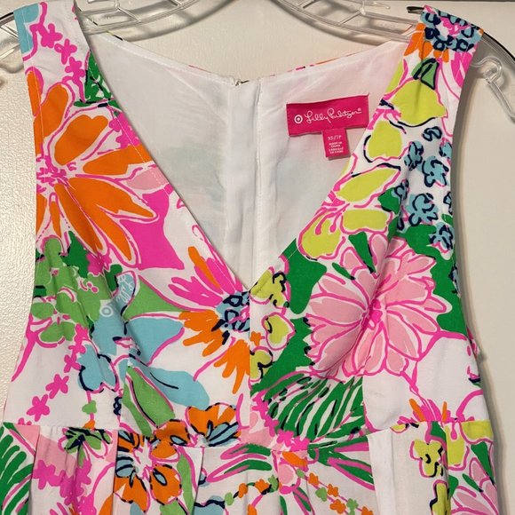 Lilly Pulitzer for Target Nosey Posey Floral Zip Back Sleeveless Peplum Top XS - Picture 6 of 7